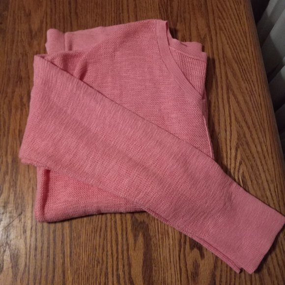 Pink 100% Cotton V Neck Sweater Size XL Eco Friendly Balletcore Spring - Picture 12 of 16